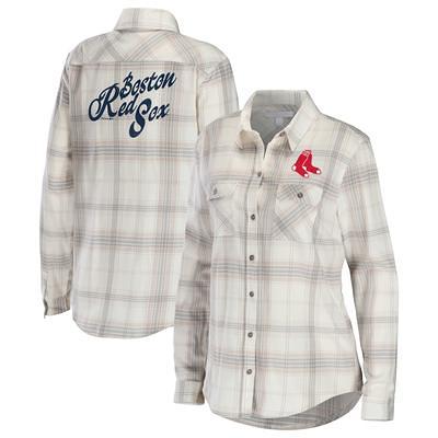 Women's WEAR by Erin Andrews Gray/Cream Boston Red Sox Flannel Button-Up  Shirt - Yahoo Shopping
