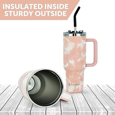 40oz Stainless Steel Vacuum Sealed Tumbler with Handle and Straw (Graphite)