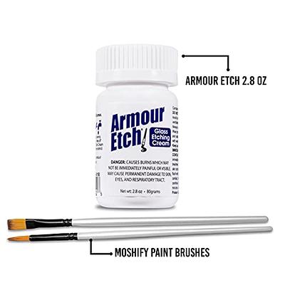 Armour Etch Glass Etching Cream - Starter 2.8oz Size - Bundled with Moshify  Application Brushes - Yahoo Shopping