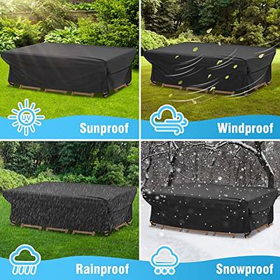 Velway Patio Furniture Cover Waterproof Outdoor Sectional Sofa Set Covers,  All Weather Oxford Tear-Resistant Rectangular Table Chair Set Cover with  Windproof Design, Large 126x63x28 Inch, Black - Yahoo Shopping