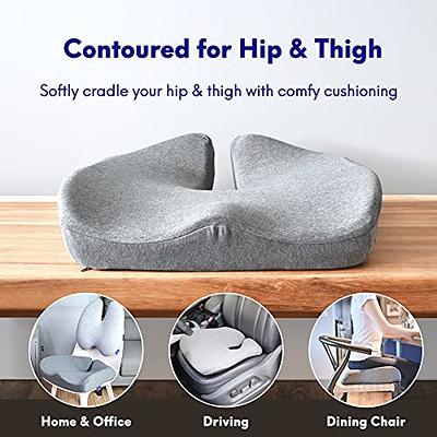 Cushion Lab Patented Pressure Relief Seat Cushion for Long Sitting Hours on  Office/Home Chair, Car, Wheelchair - Extra-Dense Memory Foam for Hip,  Tailbone, Coccyx, Sciatica - Light Grey - Yahoo Shopping