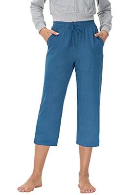 Cakulo Women's Cotton Capris Casual Summer Lounge Sweat Pants Loose Fit  Plus Size Wide Leg Crop Pants with Pockets : : Clothing, Shoes 