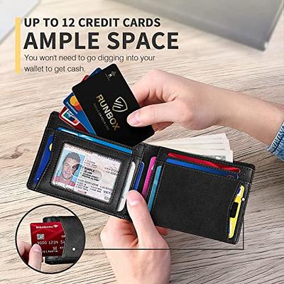 Men Minimalist RFID Leather Coins AirTag Credit Card Holder Slim Wallet