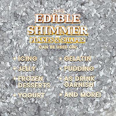 Black Edible Shimmer Flakes 4 Gram Jar | Bakell