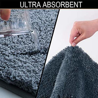 BEQHAUSE-Non-Slip-Bathroom-Rugs-Soft-Absorbent-Bath Mats for Bathroom  Polyester Bath Mat Machine Washable