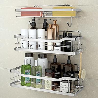 MALDIK Shower Caddy,2 pack,Adhesive Shower Organizer,No Drilling & Large  Capacity,Rustproof Stainless Steel Bathroom Shelf for Inside Shower,Silver.  - Yahoo Shopping