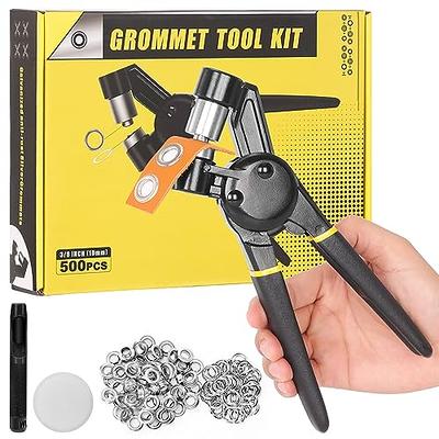 Grommet Tool Kit, Premium Eyelet Plier Set, Safe and Effortless, 3/8 inch  Handheld Grommet Eyelet Pliers with 500 pcs of 10 mm Grommets, Ideal Eyelet  Tool for Canvas, Fabrics, and Awnings - Yahoo Shopping