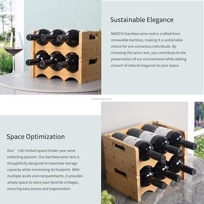 MAOCHI Wine Rack, Water Bottle Organizer, Bamboo Storage Racks