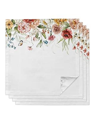 Dinner Napkins Cloth Set of 4, Thanksgiving Premium Polyester Napkins 20 x  20 Inch, Washable and Reusable Table Napkins for Wedding Cocktail Hotel