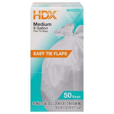 HDX 13 Gal. FLEX White Drawstring Kitchen Trash Bags (150 Count)