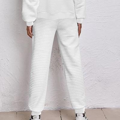 High-Waisted Waffle-Knit Pajama Jogger Pants for Women