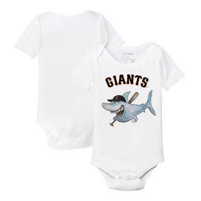 Toddler Tiny Turnip White/Black San Francisco Giants State Outline  3/4-Sleeve Raglan T-Shirt