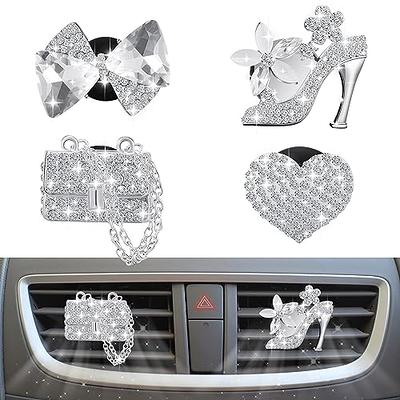 2 Pack Car Air Vent Clip Charms, Crystal Car Diffuser Vent Clip, Rhinestone  Oil Diffuser Vent Clip, Car Fresheners For Women, Bling Car Accessories Fo