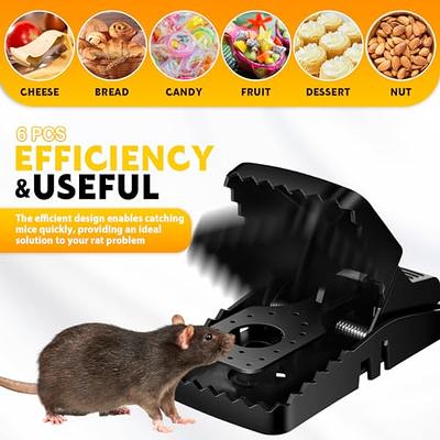 6-Pack Reusable Mouse Traps Rat Trap Rodent Snap Trap Mice Trap Catcher Killer, Size: Small, Black