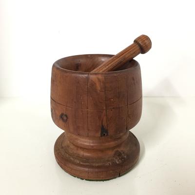 Antique Primitive Wood Herb Grinder