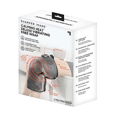 Calming Heat Massaging Weighted Heating Pad by Sharper Image- Weighted  Electric Heating Pad with Massaging Vibrations, 6 Settings- 3 Heat, 3  Massage