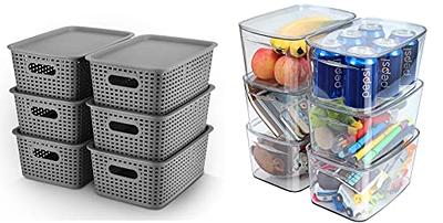 AREYZIN Set of 6 Lidded Storage Baskets + 6 Pack Clear Storage Bins Freezer Organizer  Bins Pantry Organization and Storage - Yahoo Shopping