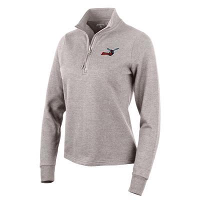 Women's Washington Commanders Antigua Heather Gray Upgrade Half-Zip Pullover  Top