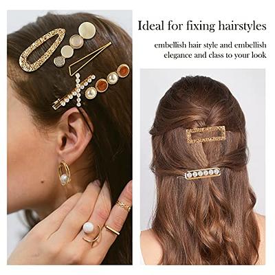 Pearls Fancy Hair Clips Set (Pack of 2) - Hair Accessories for Girls & Women