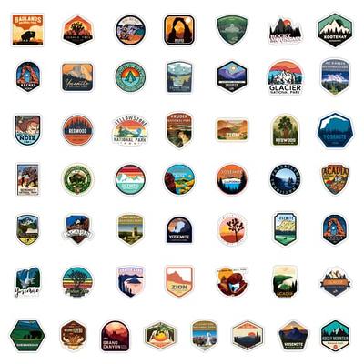 100 Pcs Outdoor Camping Stickers Travel Hiking Adventure Stickers  Wilderness Nature Stickers Pack Waterproof Vinyl Stickers Decals for Water  Bottle