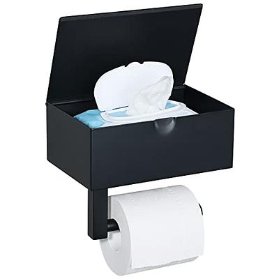 Toilet Paper Holder Bathroom Paper Toilet Roll Holder Hanger,Toilet Paper  Holder with Shelf, Glassed Steel Frosted Silvery Lavatory Tissue Holder  with