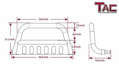 TAC Bull Bar Compatible with 2007-2021 Toyota Tundra Pickup Truck