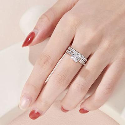 Cz Wedding Rings for Women Cheap Engagement Rings Cubic Zirnoia Bridal Rings  Sz8