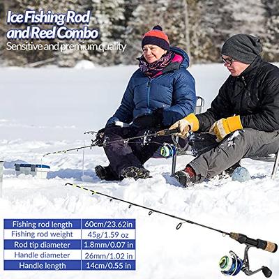  telescopic fishing rod 60cm 2 Tips Rod Reel Combos Winter Ice  Fishing Rod Fishing Reel Set Rod Pole Tackle Carbon Pole Ice Fishing Rod  fishing poles (Color : Fishing Rod) 