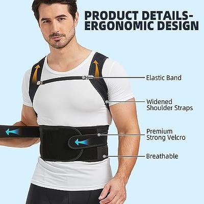 Fit Geno Unisex Black 2 In 1 Back Brace And Posture Corrector Size Small