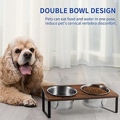 ELS PET Elevated Dog Bowls, Adjustable Raised Dog Bowls with No