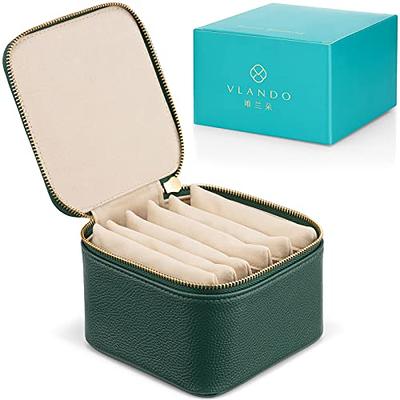 Vlando Travel Jewelry Organizer Box with 6 Velvet Pockets
