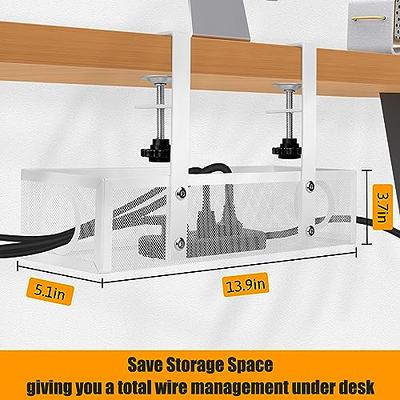 Cable Management net - Under Desk Wire Management - Flexible Under Desk  Cable Management Tray White