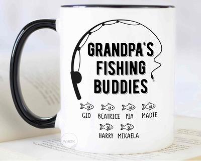 Grandpa Fishing Mug, Fish Mug For Dad, Gift From Grandkids, Papa