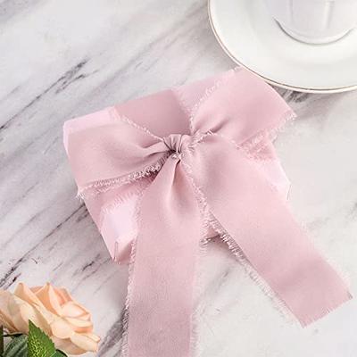 SHUNSTONE Mixed Pink Chiffon Ribbon Fringe Silk Ribbon 1.5 x 7Yd Dusty Rose  Mauve Ribbon for Wedding Decoration, Gift Wrap, Invitation, Greeting Card,  Bridal Bouquet, DIY Craft (3 Rolls 21 Yards) - Yahoo Shopping