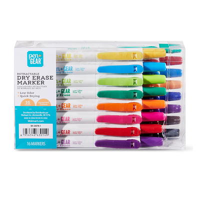 Pen + Gear Retractable Low-odor Dry Erase Markers, Fine Tip