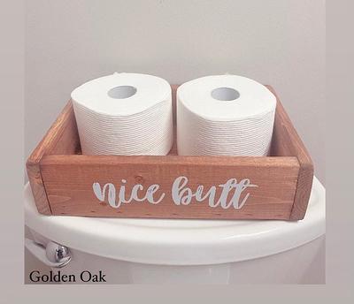 Nice Butt Bathroom Decor Box, 2 Sides With Funny Sayings - Toilet