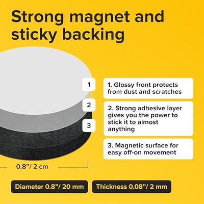 1 x 1 Inch Strong Flexible Self-Adhesive Magnetic Squares, Peel