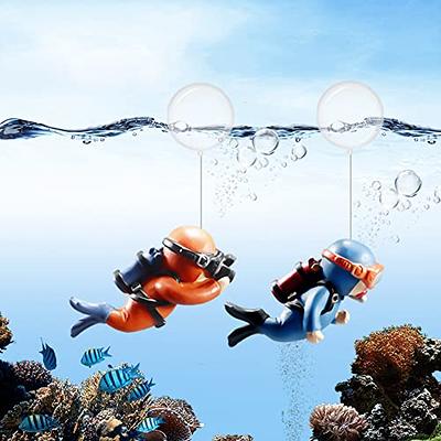 TOYMIS 2 Pack Fish Tank Decorations, Cute Little Diver Aquarium Decoration  Fish Tank Aquarium Diver Ornament Floating Aquarium Accessories (Orange,  Blue) - Yahoo Shopping