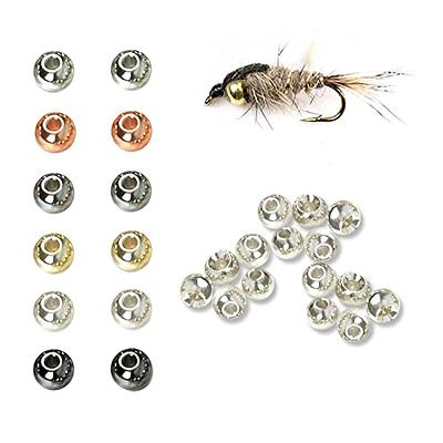 Aventik 50pc Brass Beads Tapered Hole Fly Tying Materials Lure Jig