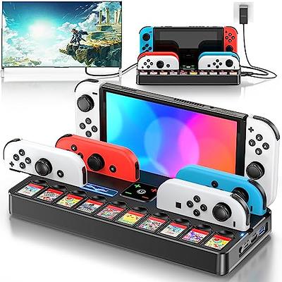 Switch Games Organizer Station with Controller Charger, Charging Dock for  Nintendo Switch & OLED Joycons, Kytok Switch Storage and Organizer for