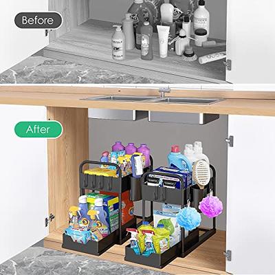 SPACEKEEPER Slide Out Under Sink Organizer, 2 Tier Pull Out