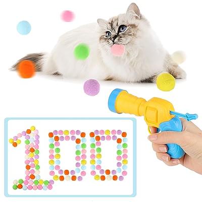 Cat Toy Ball Launcher, 30 Cat Pom Pom Balls And Cat Toy Launcher Set,  Interactive Cat Toys With 30 Colorful Soft Cat Balls, Indoor Cat Toys,  Interacti