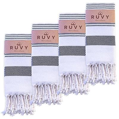 Ruvy Home Basics Turkish Hand Towels for Bathroom Set of 2, 18x40,  Cotton