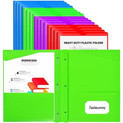  Folders, 3 Prong Folders with Pockets Bulk, (100 Pack), 2  Pocket Folders, Two Pocket Folders with Tabs, School Home or Office Supplies  (100 Pack, Assorted Colors) : Office Products