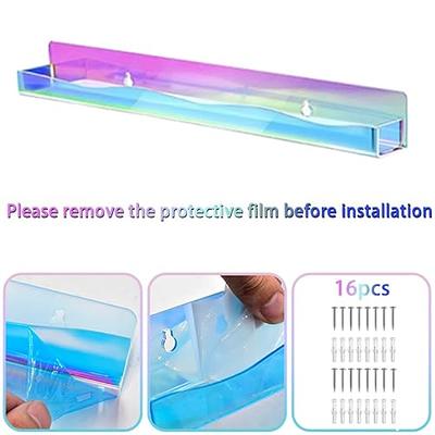 Clear Self-adhesive Floating Shelves For Cosmetics, Lipstick, And