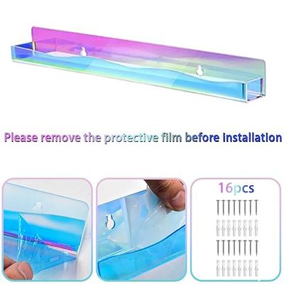 Clear Self-adhesive Floating Shelves For Cosmetics, Lipstick, And