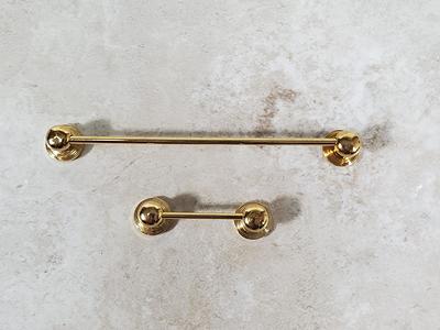 Dollhouse Towel Rod & Toilet Paper Holder Gold Brass Bathroom 112