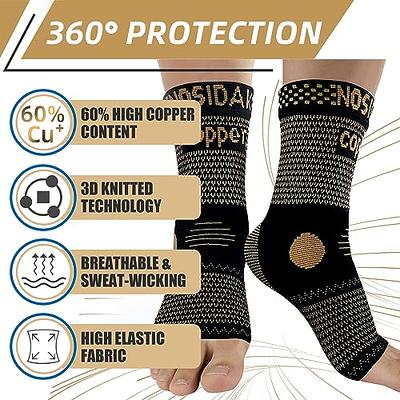 Copper Compression Copper Arch Support - 2 Plantar Fasciitis  Braces/Sleeves. GUARANTEED Highest Copper Content. Foot Care, Heel Spurs,  Feet Pain, Flat Arches (1 PAIR Black - One Size Fits All) : 