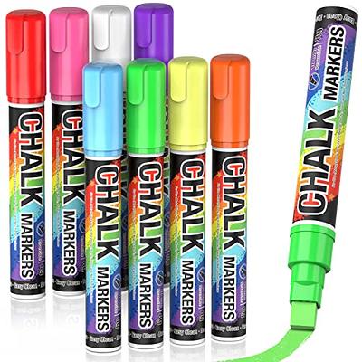 FansArriche Liquid Chalk Markers, 28 colors 6mm Erasable Marker Pens,  Washable Window Markers For Glass, Blackboard, Mirrors, Labels, Reversible