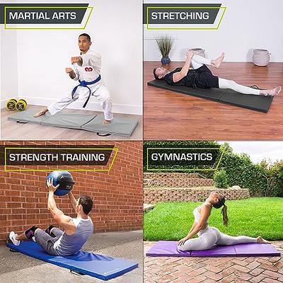 RitFit Tri-Fold Folding Thick Exercise Mat with Carry Handles - Perfect for